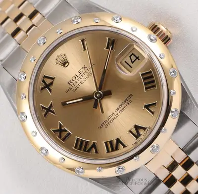 Rolex . Datejust Factory 18K Yellow Gold