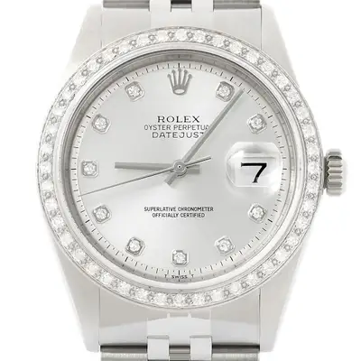 Rolex Datejust Silver 18K Gold SS