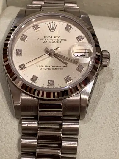 Rolex Solid 18K White Gold Datejust