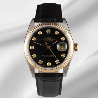 Rolex Datejust Yellow Gold Fluted Black