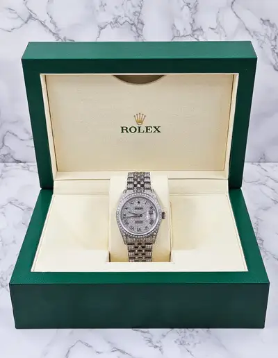 Rolex Datejust with Full Iced Bezel