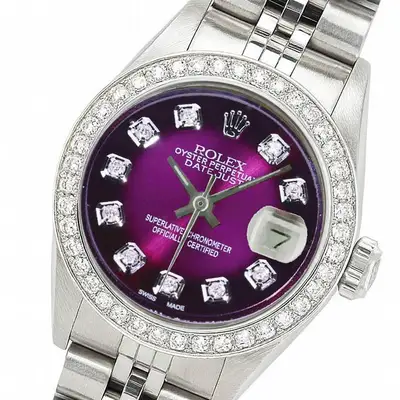 Rolex Datejust Steel Purple Diamond Bezel