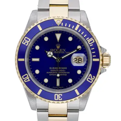Rolex Rolex Submariner 16613 with 40mm Steel & Yellow Gold case and Blue dial. Exce...