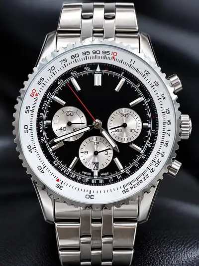 Unknown Custom Pilot Style Chronograph Silver Sub-Dials