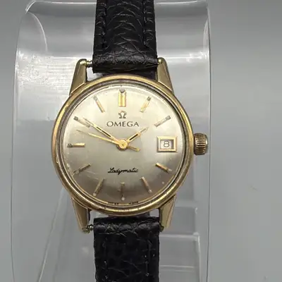 Omega Ladymatic Date Gold Plate Seamaster