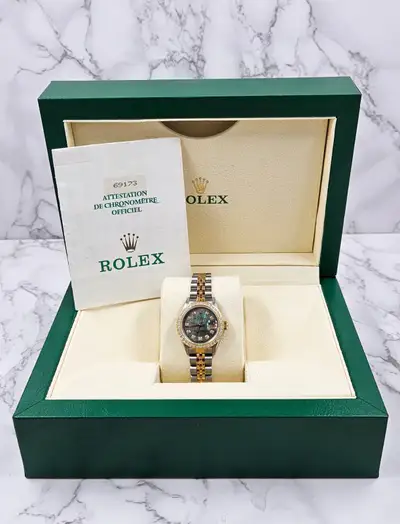Rolex Steel Gold Rolex Datejust with Tahitian