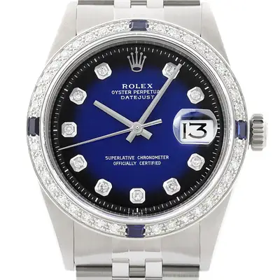 Rolex Datejust 18K Gold SS Blue