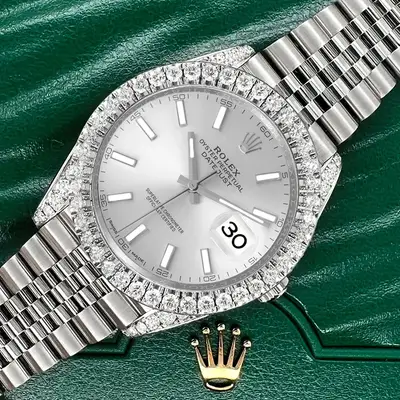 Rolex Datejust 41 4.4CT Diamond Bezel/Lugs/Silver