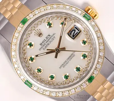 Rolex Datejust Two Tone-White MOP Emerald