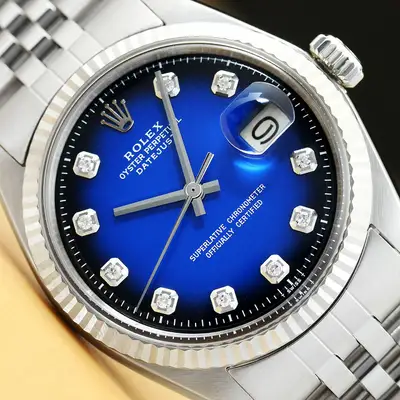 Rolex DATEJUST BLUE VIGNETTE DIAMOND 18K