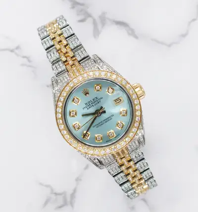 Rolex Datejust Fully Diamond Ice Bezel