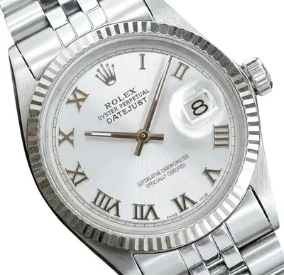 Rolex Datejust White Gold Steel Fluted