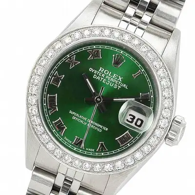 Rolex Datejust Steel Green Diamond Bezel
