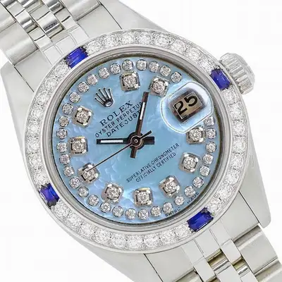 Rolex Datejust Stainless Steel String Blue