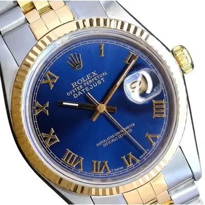 Rolex Datejust TwoTone Blue Fluted Bezel