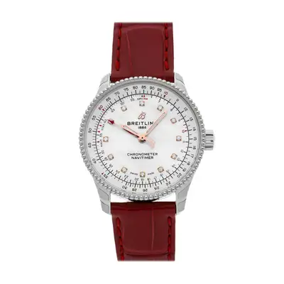 Breitling Navitimer Steel MOP Diamond Red