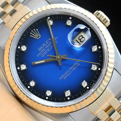 Rolex DATEJUST BLUE VIGNETTE FACTORY DIAMOND