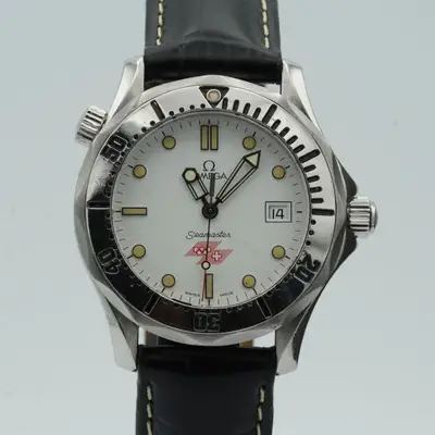 Omega Seamaster Steel Black Leather Strap