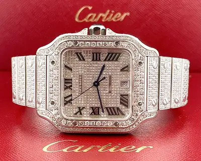 Cartier Santos Large Model Steel Roman