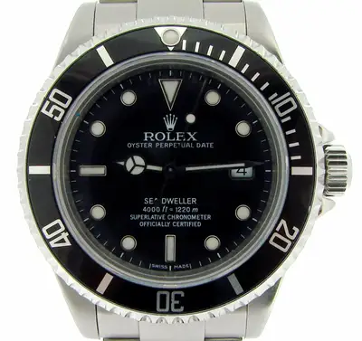 Rolex Rolex Sea-Dweller 4000 Mens Stainless Steel Watch Black Dial Bezel 16600