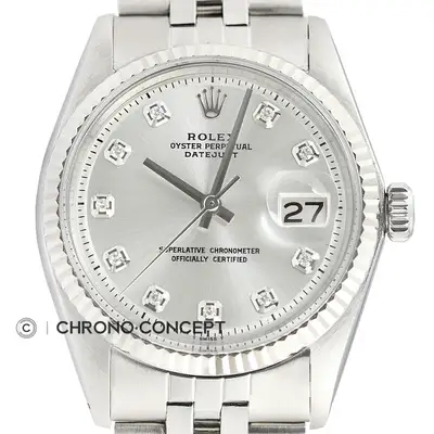 Rolex Datejust Silver 18K Gold SS