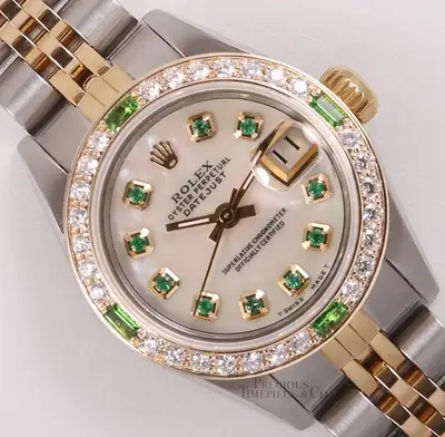 Rolex Datejust Two Tone 18k/SS Emerald