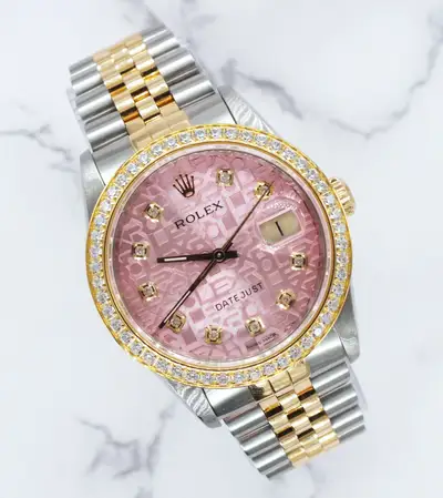 Rolex Datejust Steel Gold with Pink