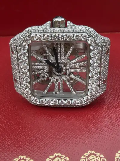 Cartier Santos Skeleton Stainless Steel 33ct