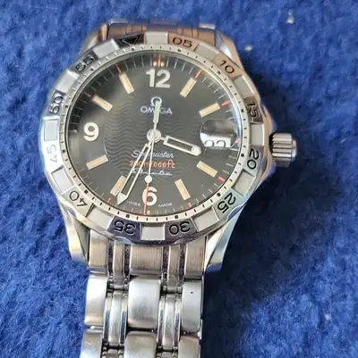 Omega Seamaster Black Date Steel Bracelet