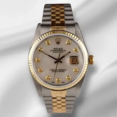 Rolex Datejust 18k YG Steel Fluted