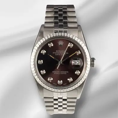 Rolex Datejust Steel Engine-Turned Chocolate