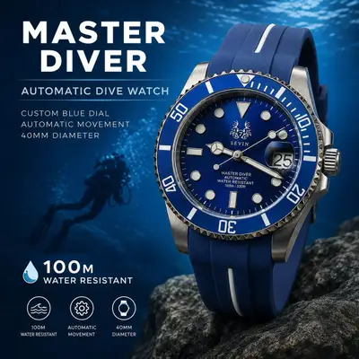 Unknown Sevin Blue “Master Diver” With Blue