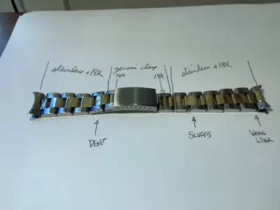 Rolex BAND FOR ROLEX SUBMARINER STAINLESS AND