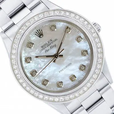 Rolex Air-King 14000 SS White 14KWDiamond