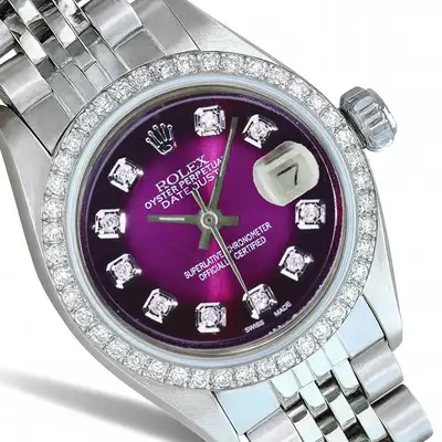 Rolex Datejust Stainless Steel Purple Vignette