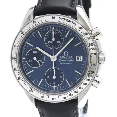 Omega Speedmaster Date Stainless Steel Leather