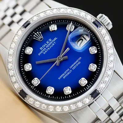 Rolex DATEJUST BLUE VIGNETTE DIAMOND 18K