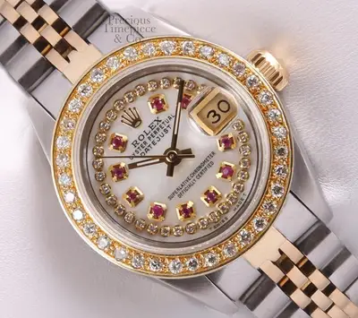 Rolex Datejust Two-Tone White MOP Ruby
