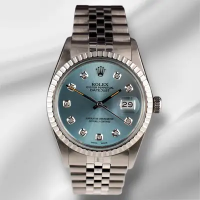 Rolex Datejust Steel Engine-Turned Jubilee Ice
