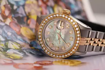 Rolex Womens Rolex Datejust Black Mother Of