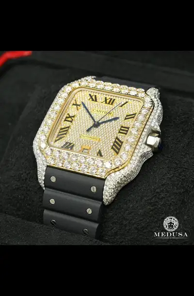 Cartier Santos 100 XL 2-Tone Iced