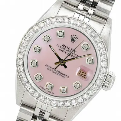 Rolex Datejust Steel Pink Diamond Bezel