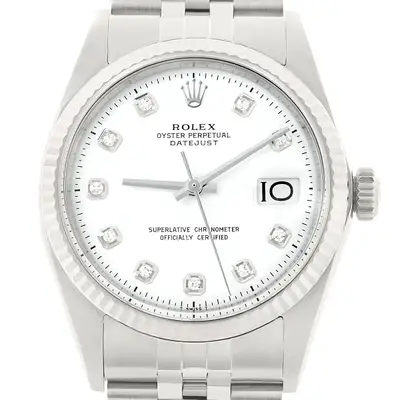 Rolex Datejust White Diamond 18K Gold