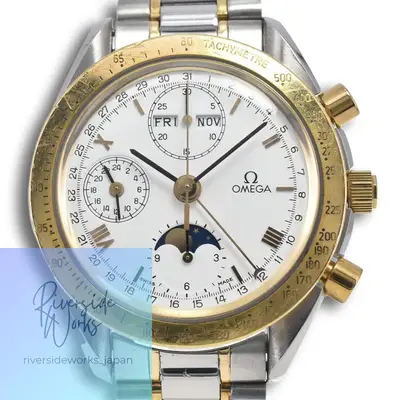 Omega Speedmaster Moonphase K18YG Bezel White