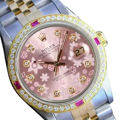 Rolex Datejust Two-Tone Diamond Ruby Bezel