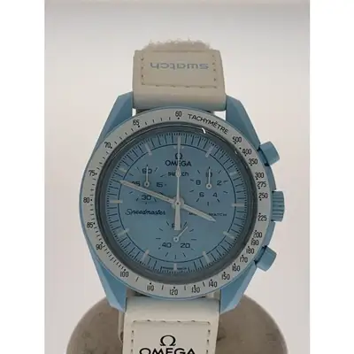 Omega SWATCH x OMEGA Speedmaster Mission to Uranus Quartz Wristwatch White SS SO33L100