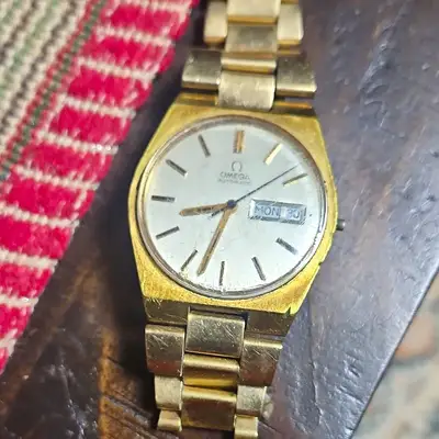 Omega Seamaster Day/Date Gold Metal Bracelet