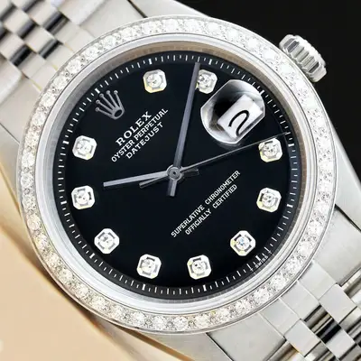 Rolex DATEJUST BLACK DIAMOND 18K WHITE