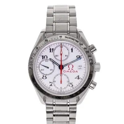 Omega Omega 3515.20 Speedmaster Date Automatic Mens Watch White Used