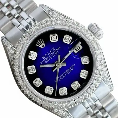 Rolex Datejust Stainless Steel Blue 1.50ctw